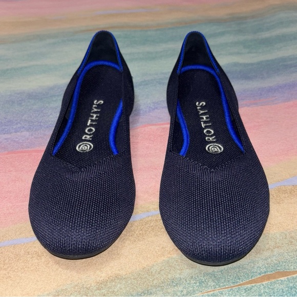 ROTHY'S Black Ballet Knit Slip In Flat Heel Round Toe Rubber Sole Shoe Size 8.5 - Picture 3 of 9